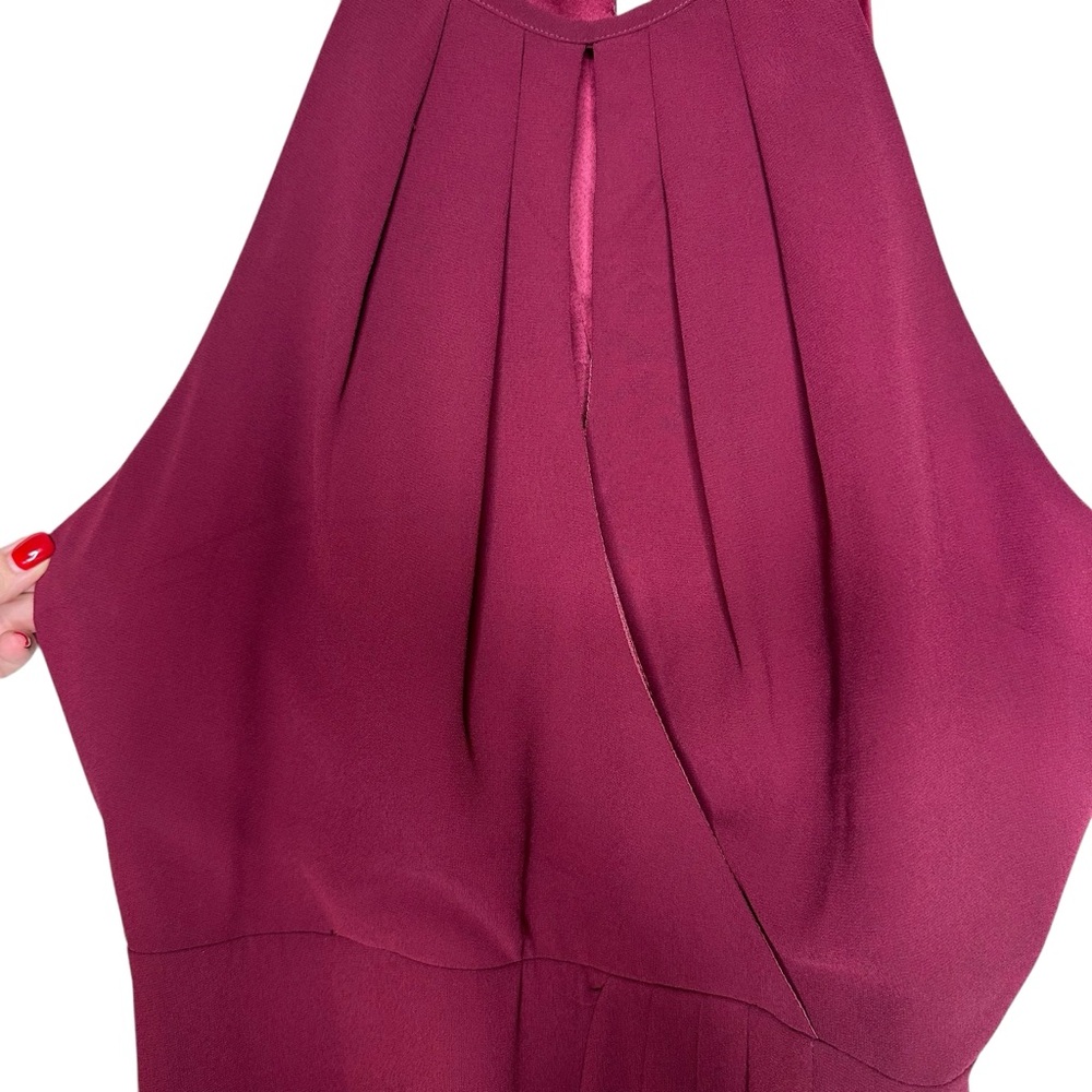 BHLDN Anthropologie Marco Keyhole Halter Maxi Dress Gown Wine Burgundy XL - Picture 8 of 15